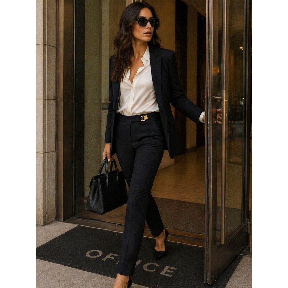 Sandro Paris Women’s Tailored Dress Black  Pants EU 34 US 2 Cotton - Picture 2 of 16
